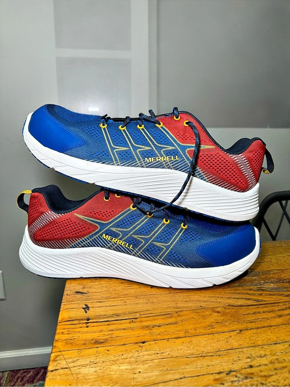 Merrell Work Shoes in Blue & Red with Composite Toe